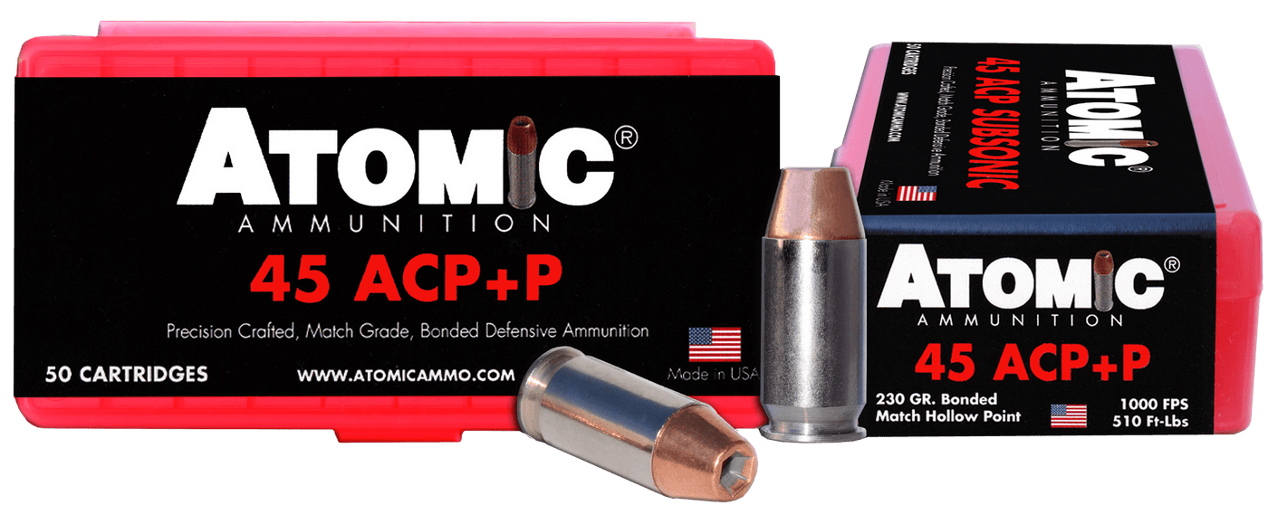 Atomic Atomic Pistol, Atomic 00433 45acp+p     230 Bonded Match Hp 50/10 Ammo