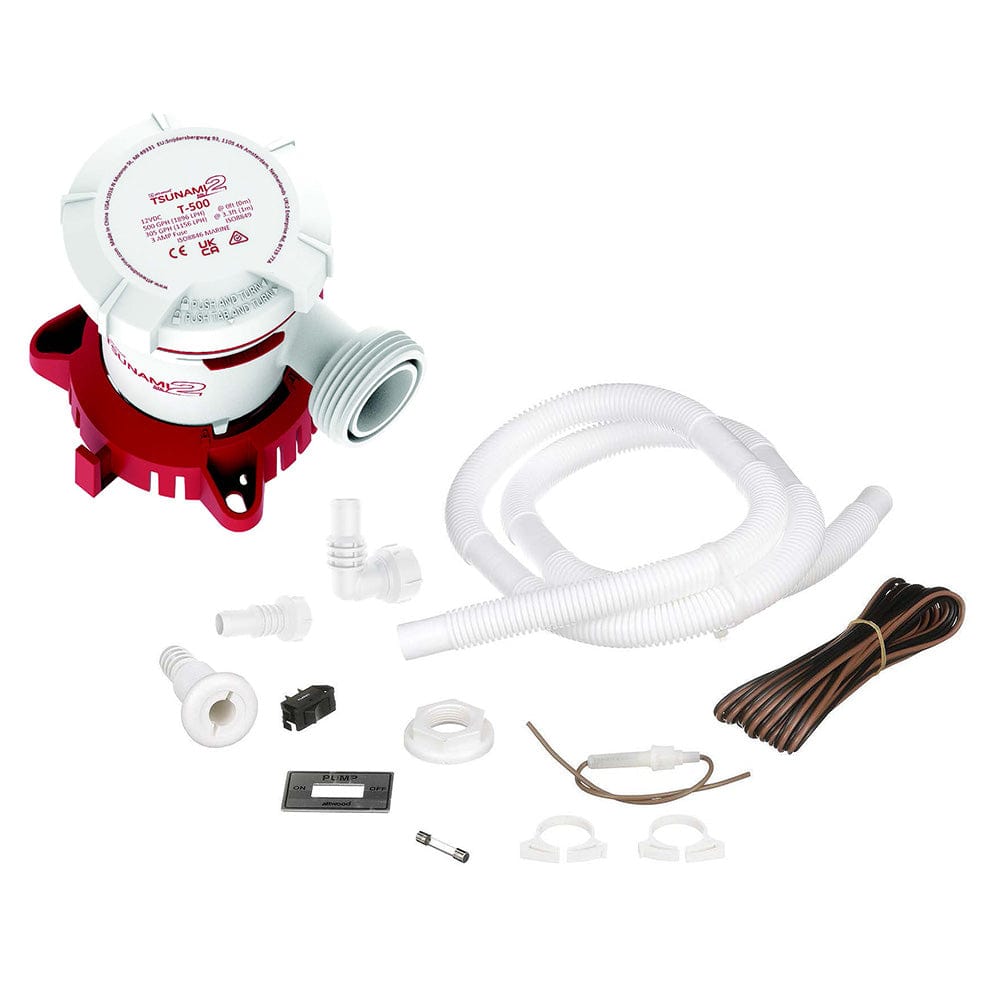 Attwood Marine Attwood Tsunami MK2 T500 Manual Bilge Pump w/Installation Kit - 500 GPH & 12V Marine Plumbing & Ventilation