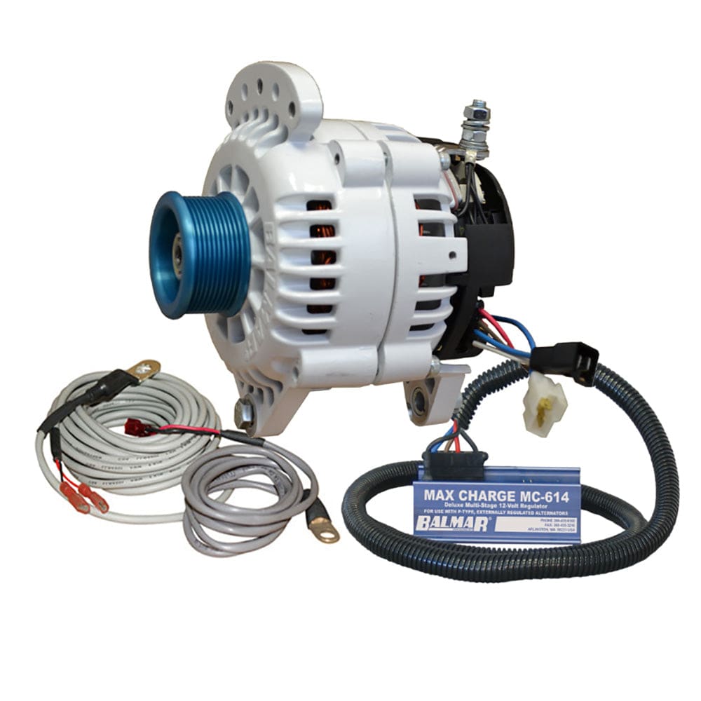 Balmar Balmar Alternator 120 AMP Kit 120V 3.15" Dual Foot Saddle J10 Pulley Regulator & Temp Sensor Electrical