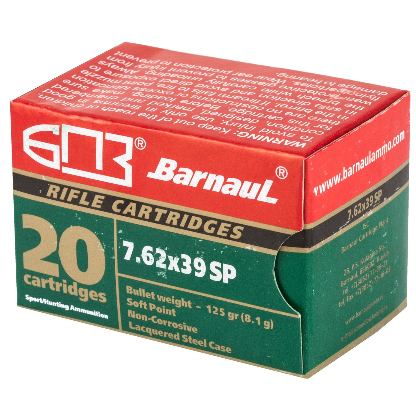 Barnaul Ammunition Barnaul 762x39 125gr Sp 20/500 Ammunition