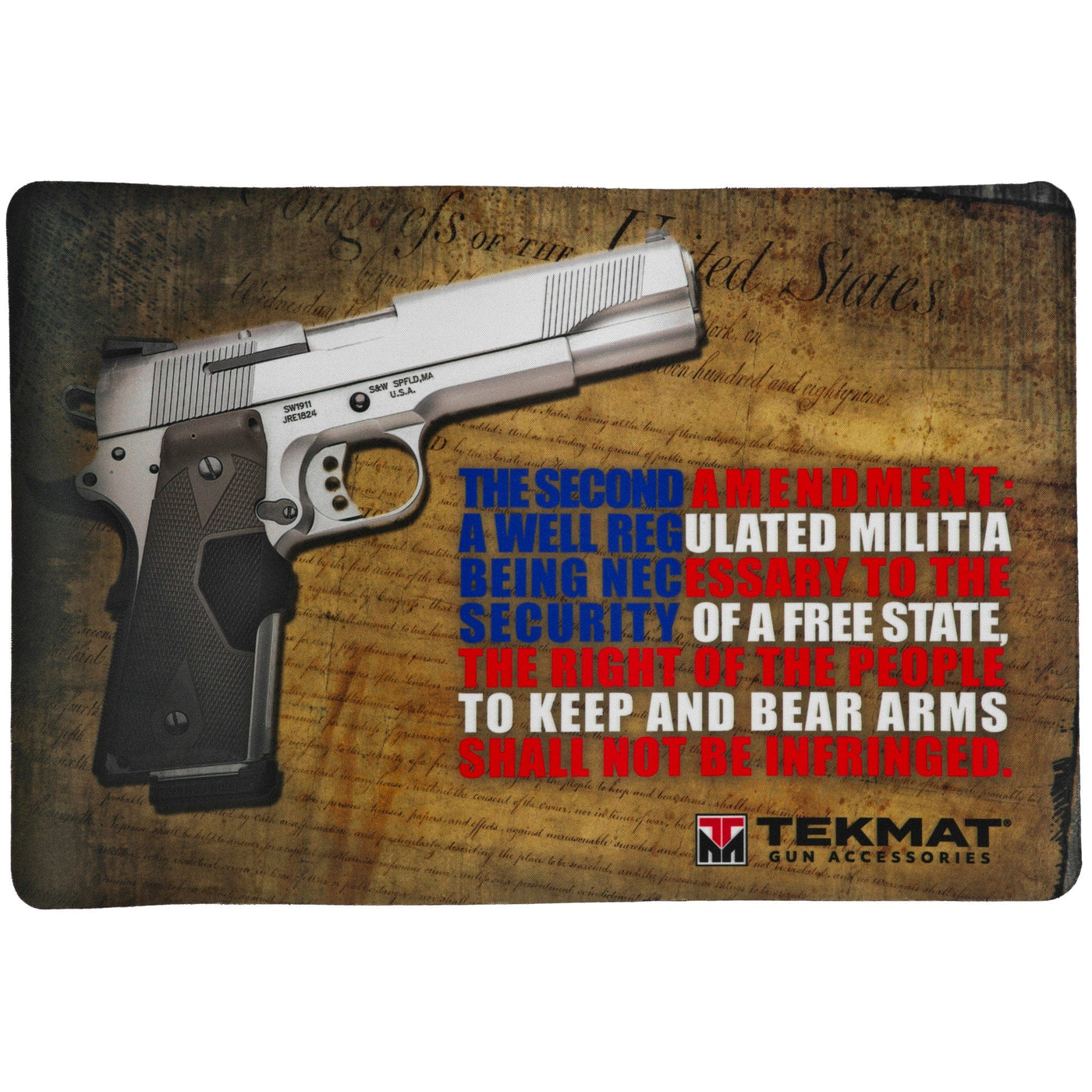 BECK TEK, LLC (TEKMAT) Tekmat Armorers Bench Mat - 11"x17" 2nd Ammendment Gun Care