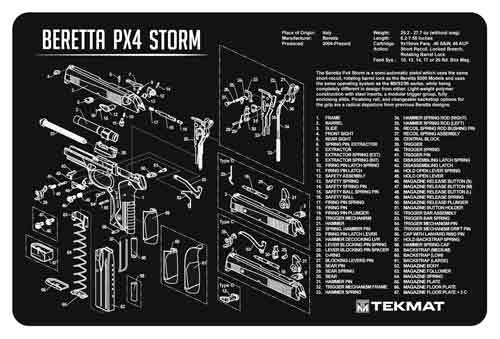 BECK TEK, LLC (TEKMAT) Tekmat Armorers Bench Mat - 11"x17" Beretta Px4 Pistol Gun Care
