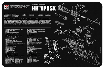 BECK TEK, LLC (TEKMAT) Tekmat Armorers Bench Mat - 11"x17" Heckler & Koch Vp9sk Gun Care