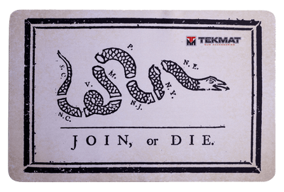 BECK TEK, LLC (TEKMAT) Tekmat Armorers Bench Mat - 11"x17" Join Or Die Flag Gun Care