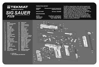 BECK TEK, LLC (TEKMAT) Tekmat Armorers Bench Mat - 11"x17" Sig Sauer 229 Pistol Gun Care