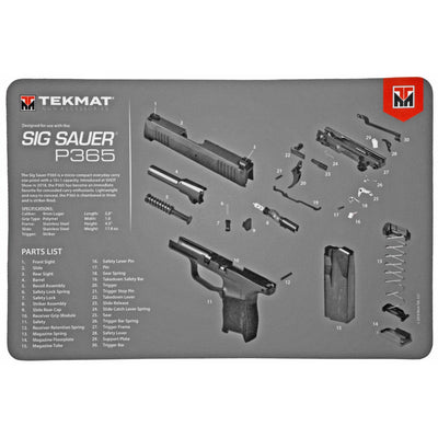 BECK TEK, LLC (TEKMAT) Tekmat Armorers Bench Mat - 11"x17" Sigarms P365 Black Gun Care