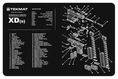 BECK TEK, LLC (TEKMAT) Tekmat Armorers Bench Mat - 11"x17" Springfield Xds Pistol Gun Care