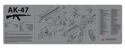 BECK TEK, LLC (TEKMAT) Tekmat Armorers Bench Mat - 12"x36" Ak-47 Grey Gun Care