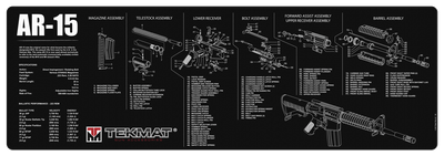 BECK TEK, LLC (TEKMAT) Tekmat Armorers Bench Mat - 12"x36" Ar-15 Black Gun Care