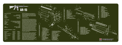 BECK TEK, LLC (TEKMAT) Tekmat Armorers Bench Mat - 12"x36" Ar-15 Olive Drab Gun Care