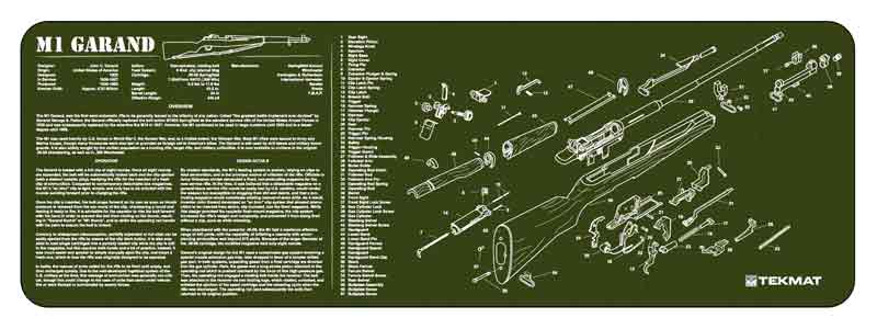 BECK TEK, LLC (TEKMAT) Tekmat Armorers Bench Mat - 12"x36" M1 Garand Olive Drab Gun Care