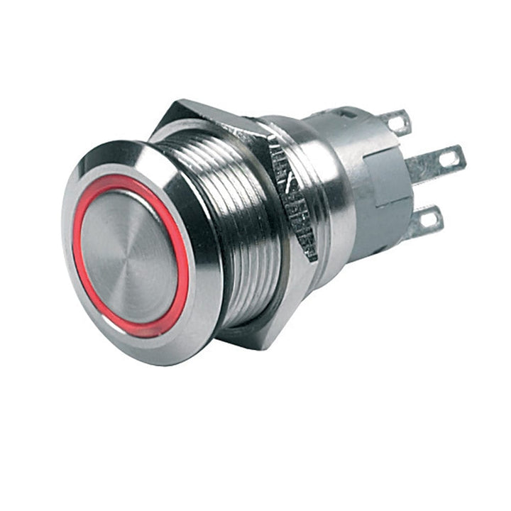 BEP Marine BEP Push-Button Switch 12V Momentary On/Off - Red LED Electrical