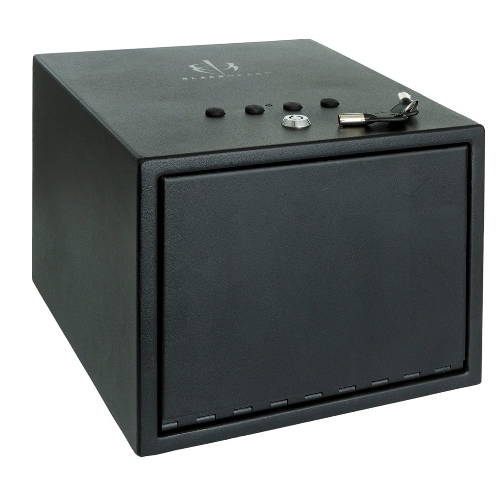 Blackheart Blackheart Double Gun Hard Pistol Vault W/ Shelf Black Gun Storage
