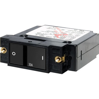 Blue Sea Systems Blue Sea 7406 Single Pole Small Case 2" Flat Rocker Circuit Breaker  -  30 Amp Electrical