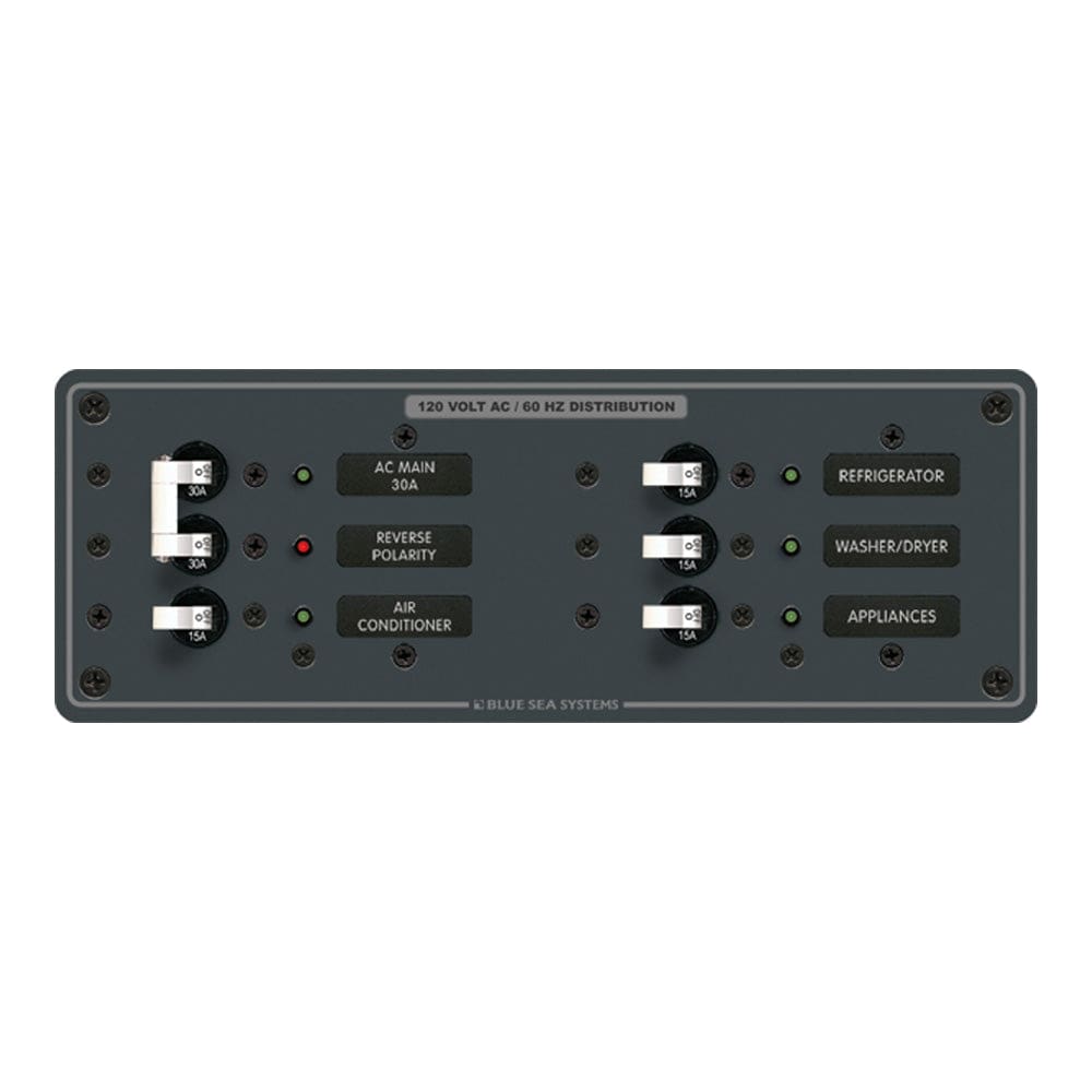 Blue Sea Systems Blue Sea 8099 AC Main +4 Positions Toggle Circuit Breaker Panel  (White Switches) Electrical
