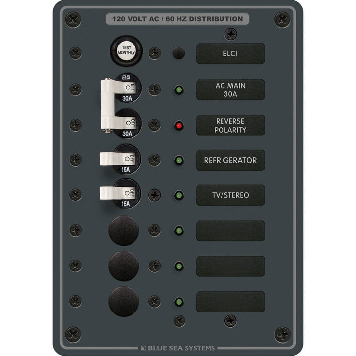 Blue Sea Systems Blue Sea 8101 ELCI GFCI Panel AC 5 Position Electrical