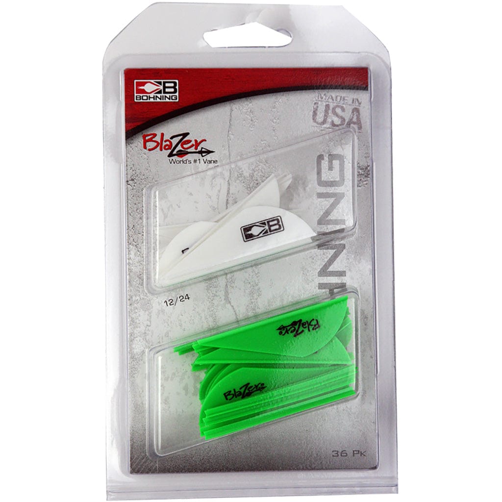 Bohning Bohning Blazer Vane Combo White/neon Green 36 Pk. Fletching Tools and Materials