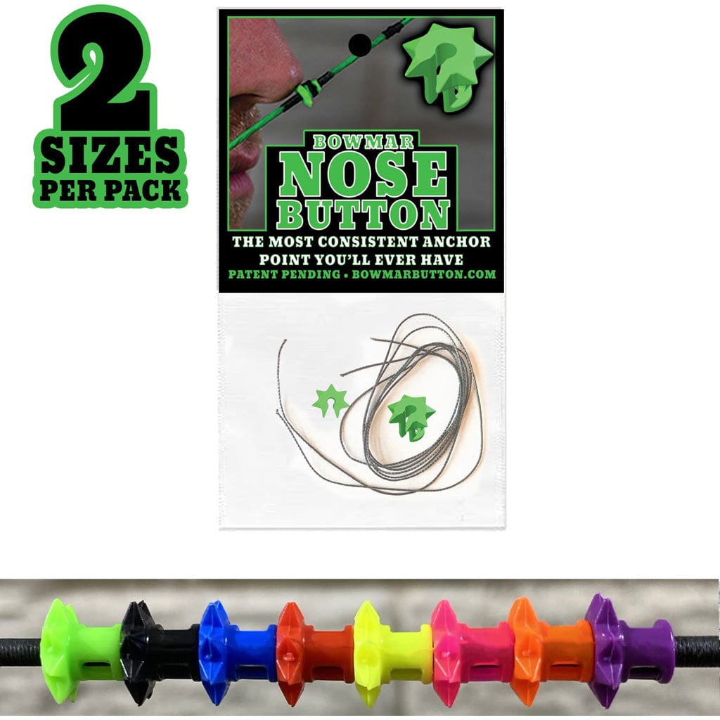 Bowmar Archery Bowmar Nose Button Green 2 Pc. Small/large String Accessories