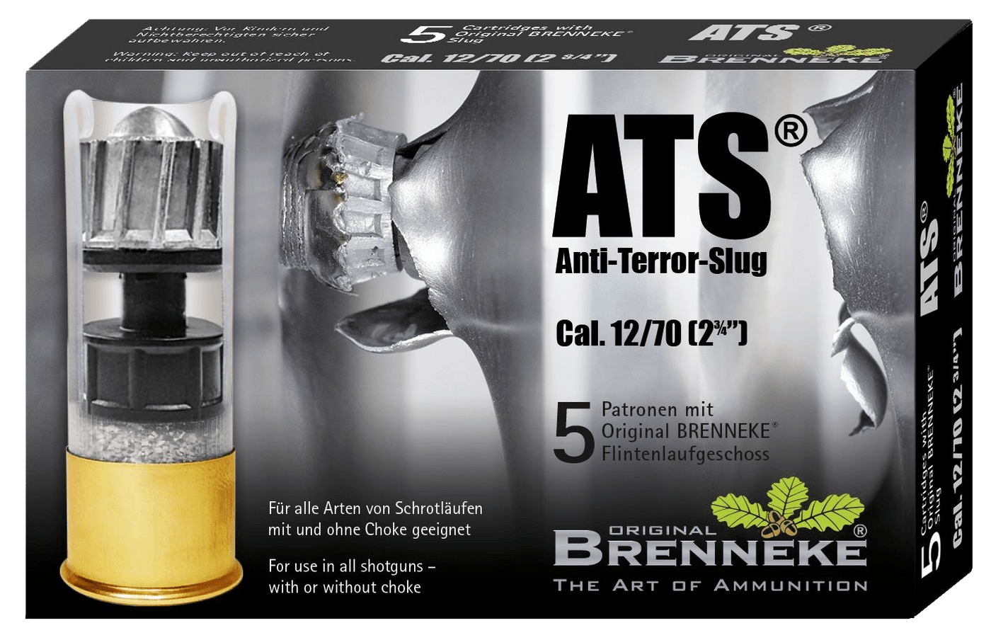 Brenneke Brenneke Anti-terror-slug, Br Sl122ats   Ats        12  23/4      1oz    5/50 Ammo