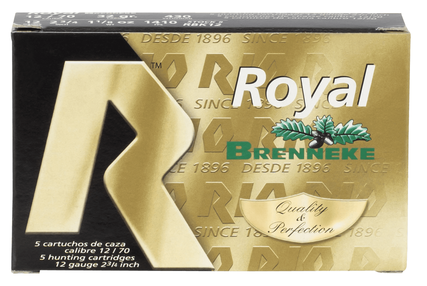 Brenneke Brenneke Royal, Br Rbk12      Royal      12  23/4   11/8oz    5/50 Ammo
