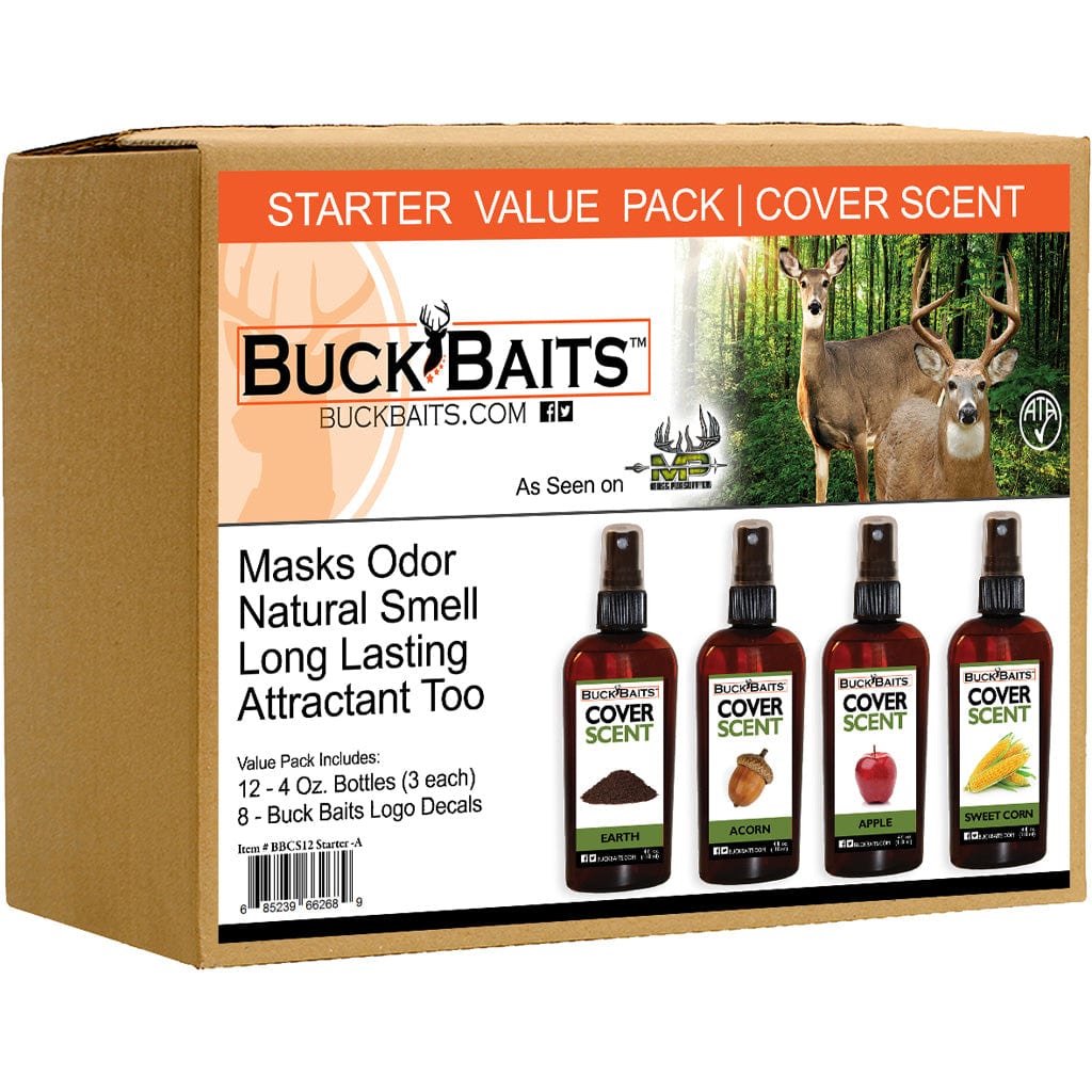 Buck Baits Buck Baits Cover Scent Starter Kit Earth/acorn/ Apple/ Corn 3 Oz. Ea. Scent Elimination and Lures