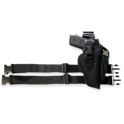 Bulldog Cases Bulldog Tactical Leg Holstr Rh - Black W/mag Pouch 2-4"bbl Auto Holsters