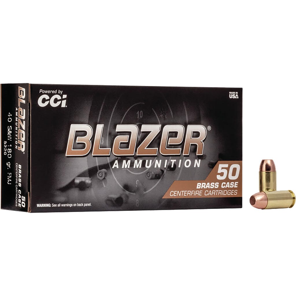 CCI Cci Blazer Brass Pistol Ammo 40 S&w 180 Gr. Fmj Flat Nose 50 Rd. Ammo