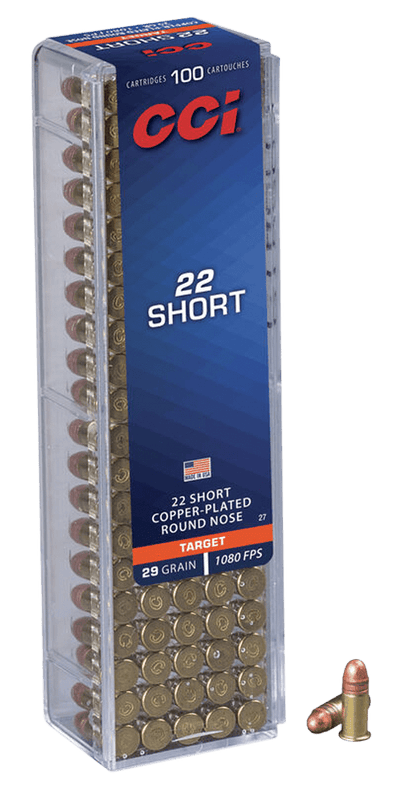 CCI Cci Target & Plinking Rimfire Ammo 22 Short 29 Gr. Copper-plated Round Nose 100 Rd. Ammo