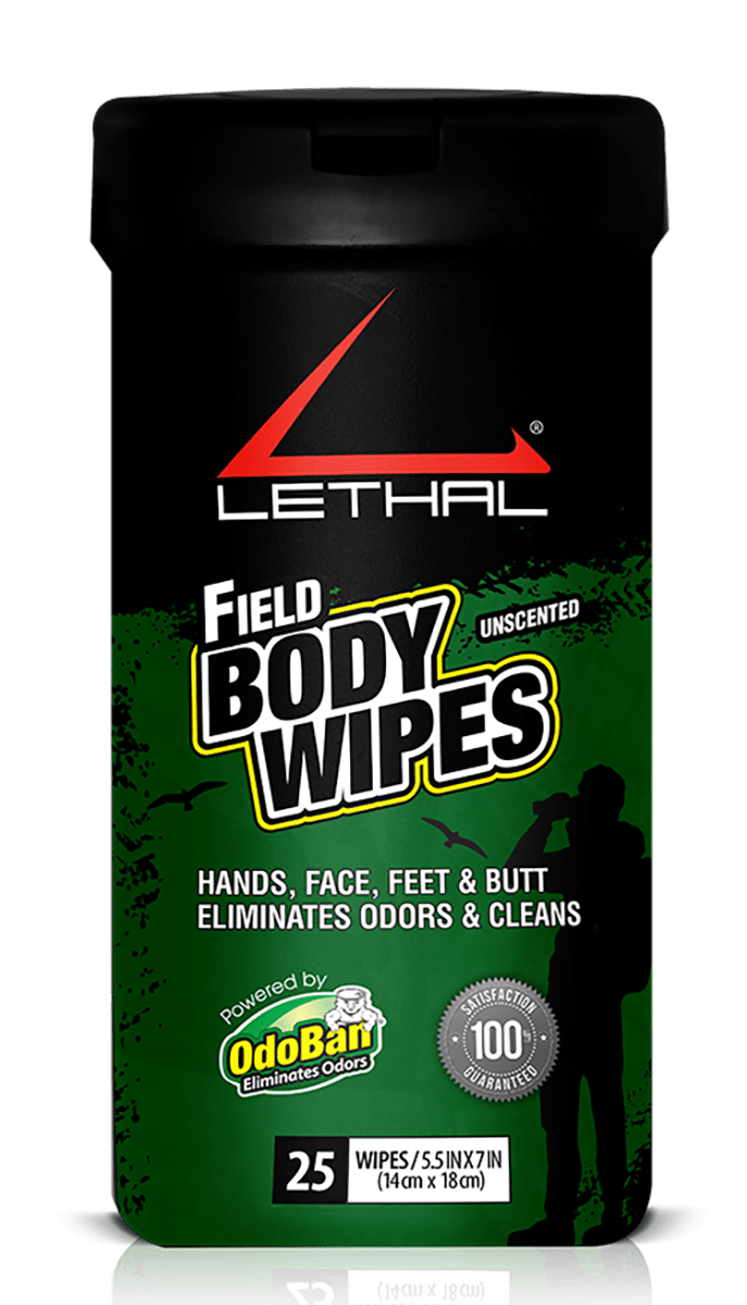 CLEAN CONTROL/LETHAL PROD Clean Control/lethal Prod Field Body Wipes, Lethal 9423w6725w    Field Body Wipes 25 Hunting
