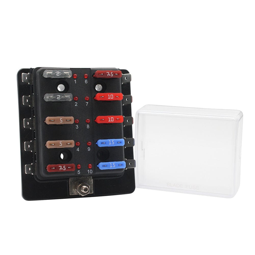 Cole Hersee Cole Hersee Standard 10 ATO Fuse Block w/LED Indicators Electrical