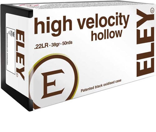 Eley Eley High Velocity Hp 22lr - 50rd 100bx/cs 38gr Ammo
