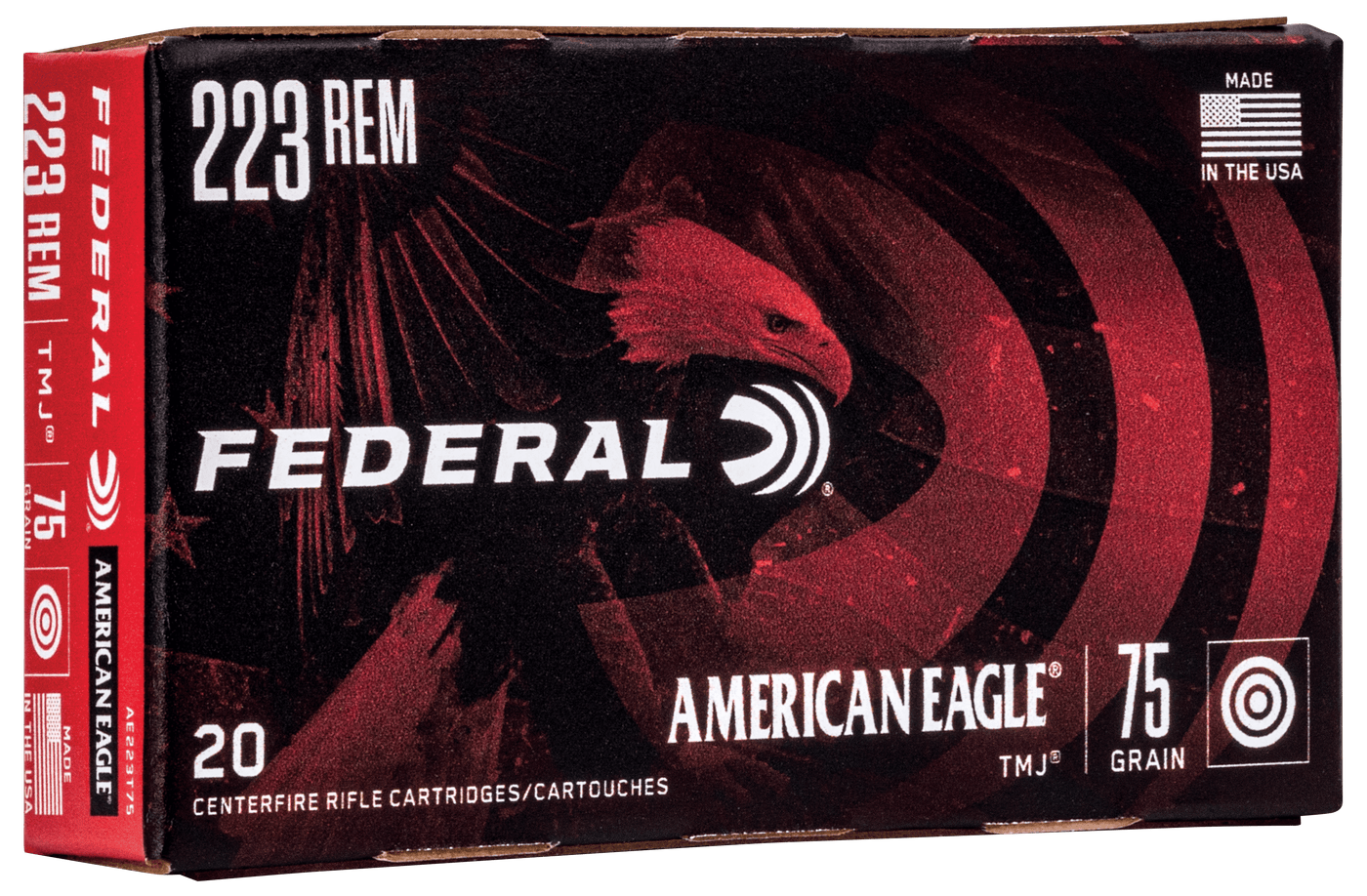 Federal Fed Am Eagle 223 Rem 75gr Tmj 20/500 Ammo