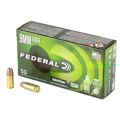 Federal Fed Ballisticlean 9mm 100gr 50/1000 Ammo