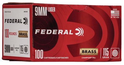 Federal Fed Champ 9mm 115gr Fmj 100/500 Ammo