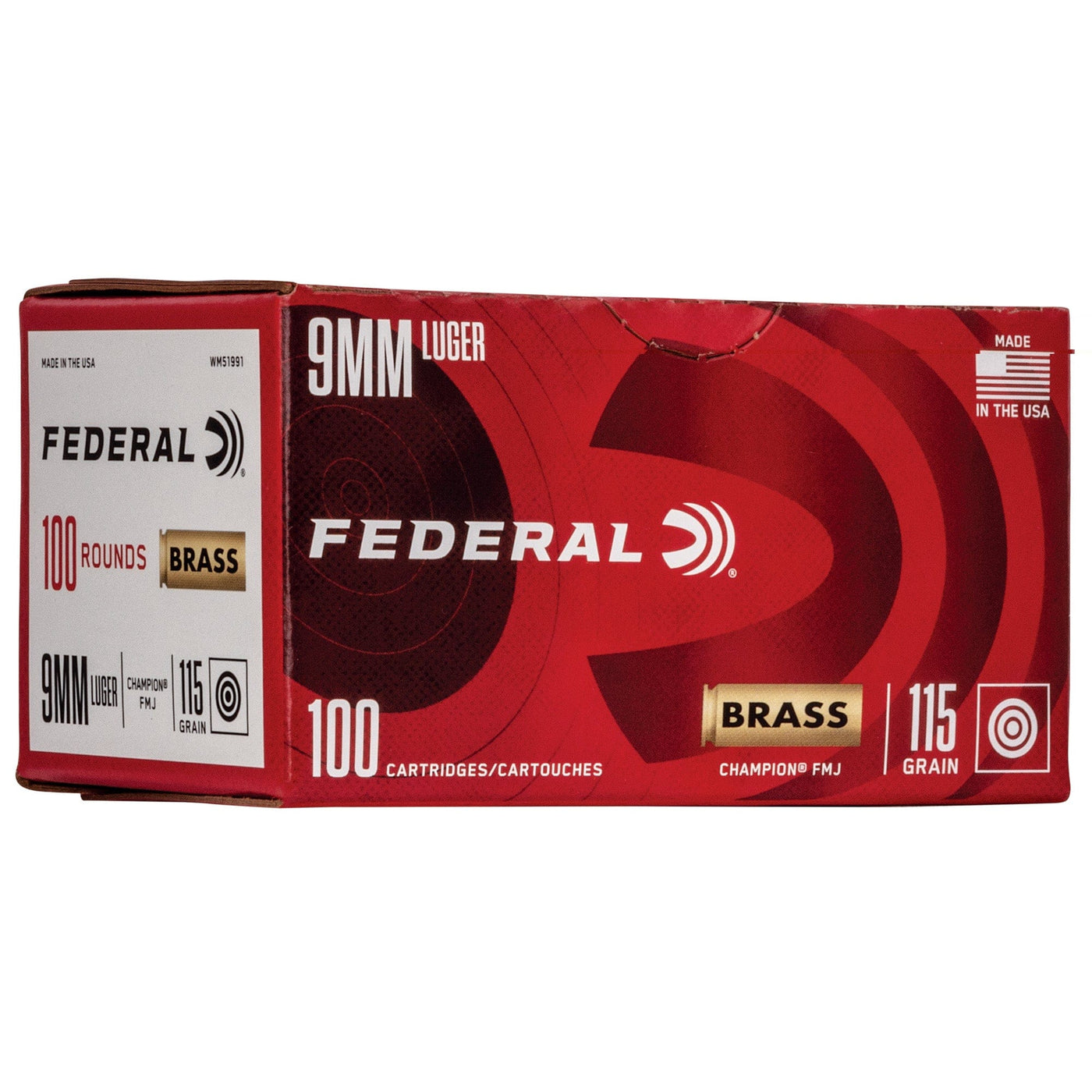 Federal Fed Champ 9mm 115gr Fmj 100/500 Ammo