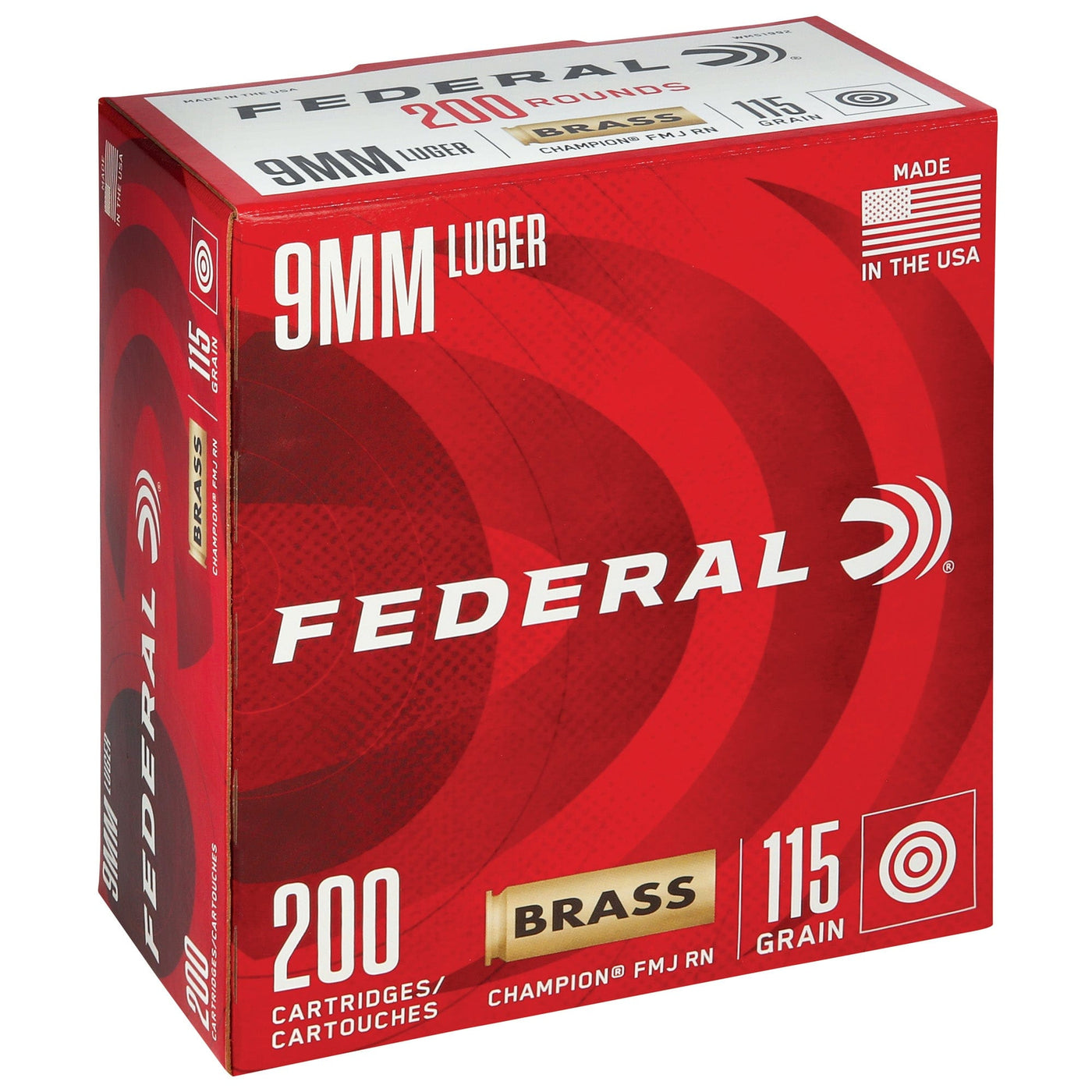 Federal Fed Champ 9mm 115gr Fmj 200/1000 Ammunition