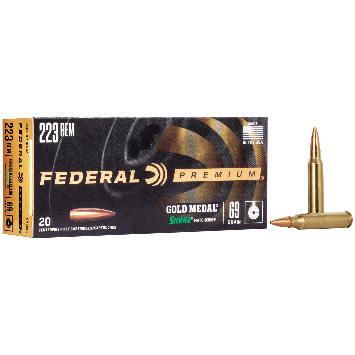 Federal Fed Gold Mdl 223rem 69gr Bthp 20/200 Ammunition