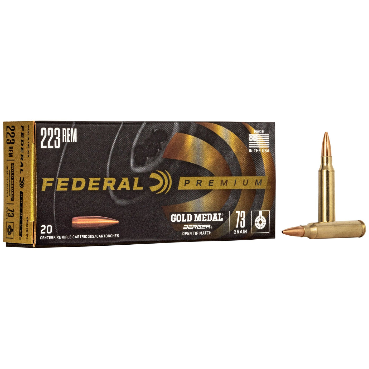 Federal Fed Gold Mdl 223rem 73gr Berger 20 Ammunition