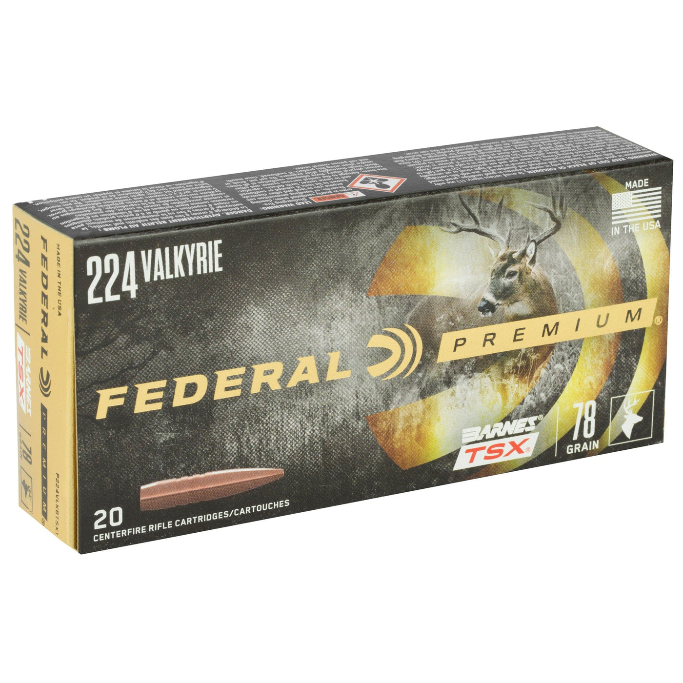Federal Fed Prm 224vlk 78gr Brns Tsx 20/200 Ammo