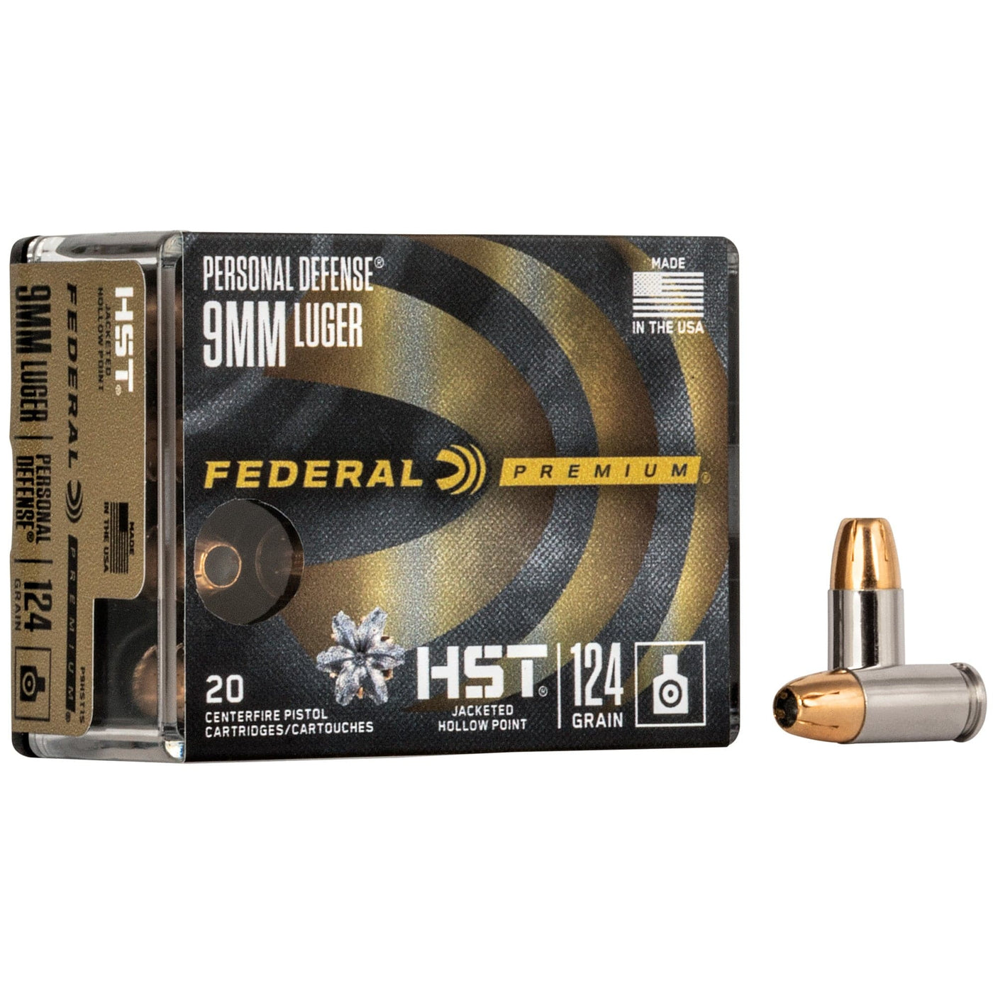 Federal Fed Prm Hst 9mm 124gr Jhp 20/200 Ammunition