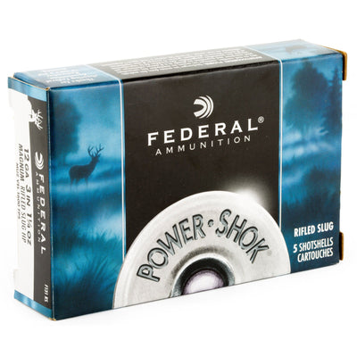 Federal Fed Pwrshk 12ga 3" Mg Rfl Slug 5/250 Ammunition