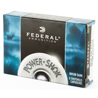 Federal Fed Pwrshk 12ga 3" Mg Rfl Slug 5/250 Ammunition