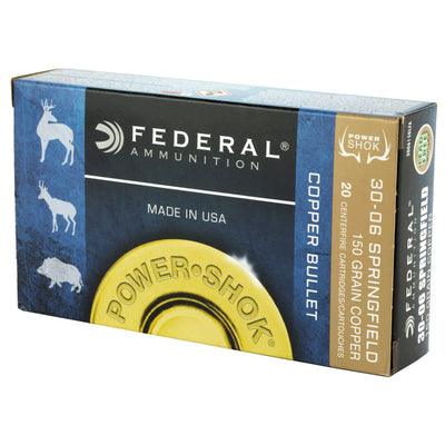 Federal Fed Pwrshk 30-06 150gr Cpr 20/200 Ammo