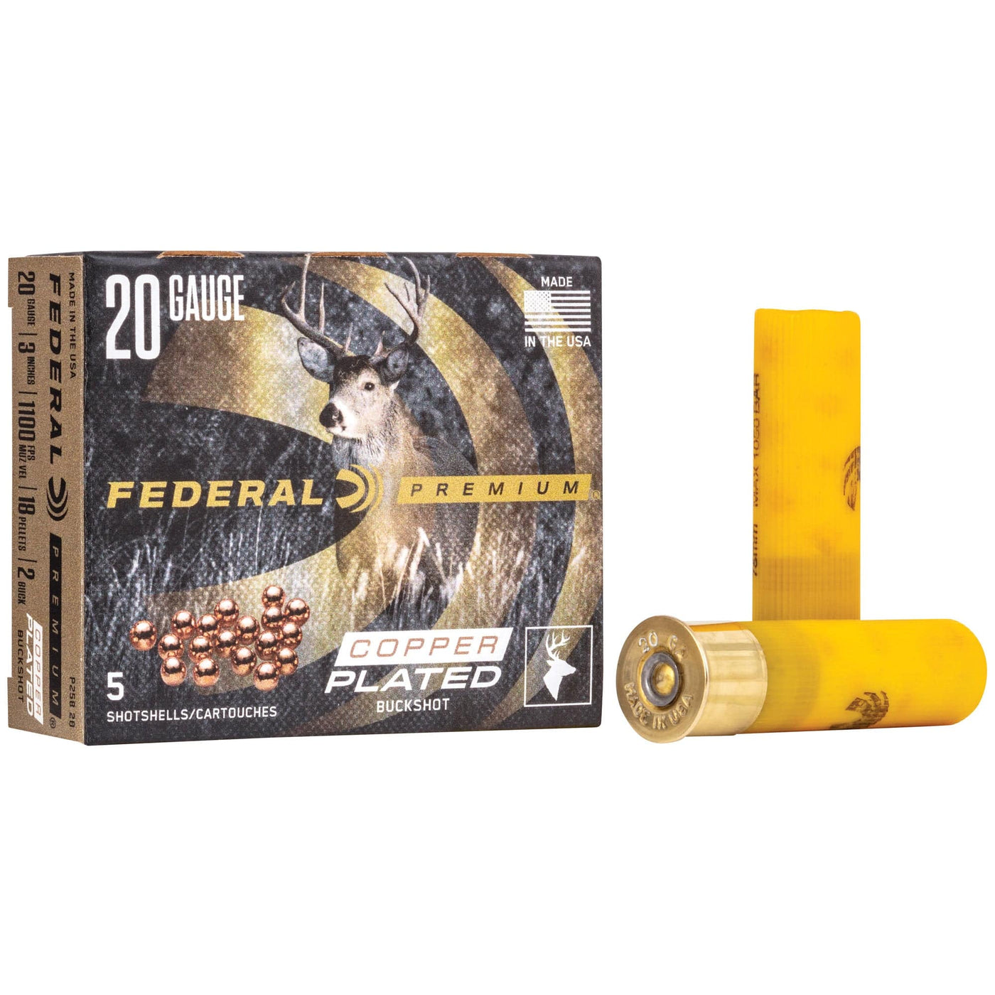 Federal Federal 20ga 3" 2 Buck - 5rd 50bx/cs 18 Pellets Ammo