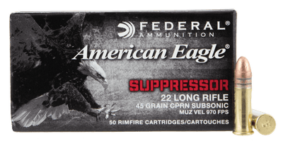 Federal Federal 22lr Suppressor 45gr - 50rd 100bx/cs Copper Pltd Lead Ammo