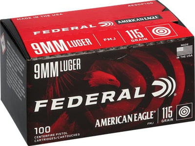 Federal Federal Ae 9mm Luger 115gr Fmj - 100rd 5bx/cs Ammo