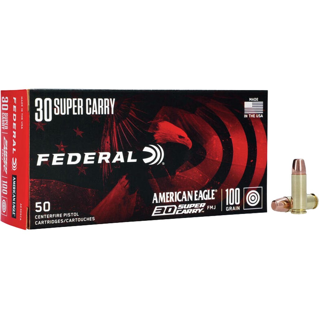 Federal Federal American Eagle Pistol Ammo 30 Super Carry 100 Gr. Fmj 50 Rd. Ammo