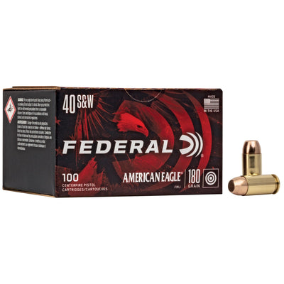 Federal Federal American Eagle Pistol Ammo 40 S&w 180 Gr. Full Metal Jacket 100 Rd. 180 grain Ammo