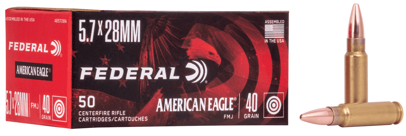 Federal Federal American Eagle Pistol Ammo 5.7x28mm 40 Gr. Full Metal Jacket 50 Rd. Ammo