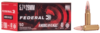 Federal Federal American Eagle Pistol Ammo 5.7x28mm 40 Gr. Full Metal Jacket 50 Rd. Ammo